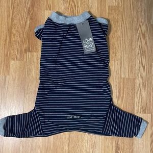 LOVE THY BEAST Navy Stripe Cotton Onesie.